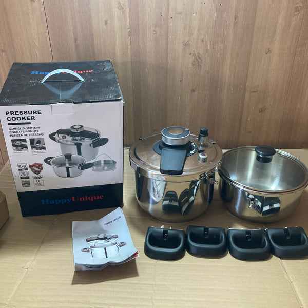 Lot Imported Happy Unique 4+6L Stainless Steel Pressure Cooker With Steamer