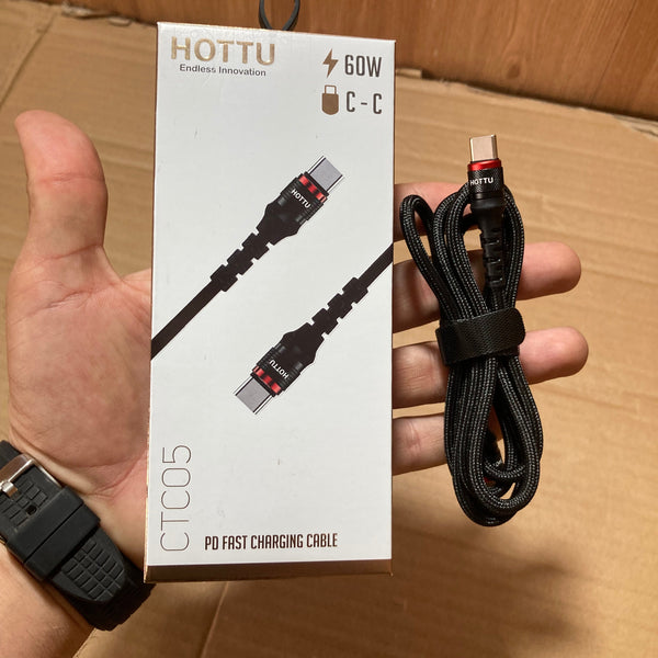 HUTTO 60W PD Fast Charging C-C Data Cable 1 Year Warranty