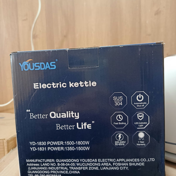 YOUSDAS Cool in Touch Electric Kettle 1.7 Ltr