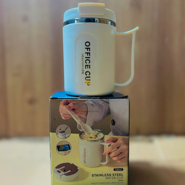 Insulated Coffee Mug With Handle & Spoon 500ML