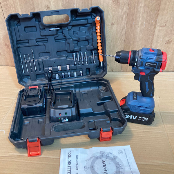 Lot Imported Heavy Duty Brushless Drill Machine with 21V Double Batteries
