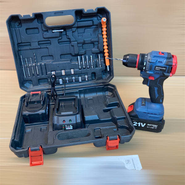 Lot Imported Heavy Duty Brushless Drill Machine with 21V Double Batteries