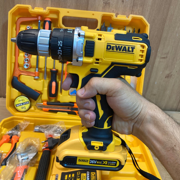 DeWALT Commercial Cordless Powerful Drill Machine 36V Double Batteries