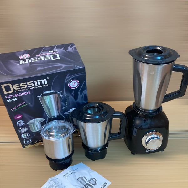 Dessini Italy 3 In 1 Stainless Steel Electric Blender 4500W - DS190