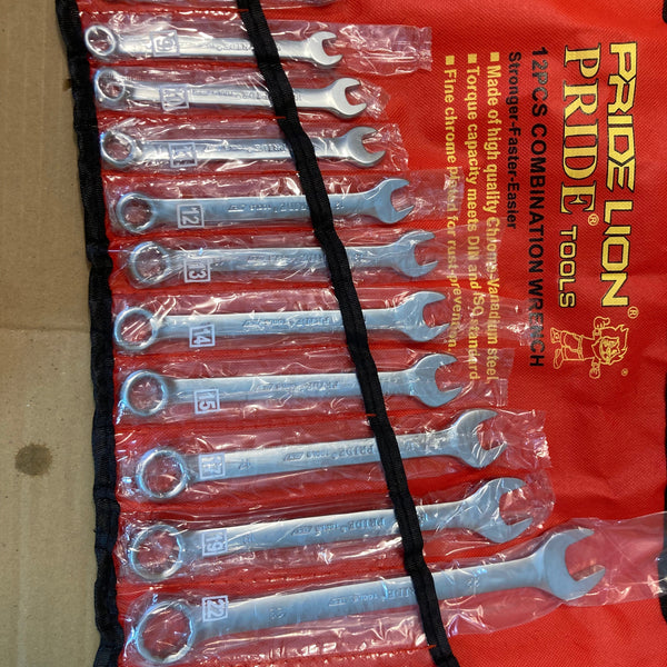 Combination Wrench Spanner Tool Double-Ended Ring Spanner 12Pcs Set 8–24 mm