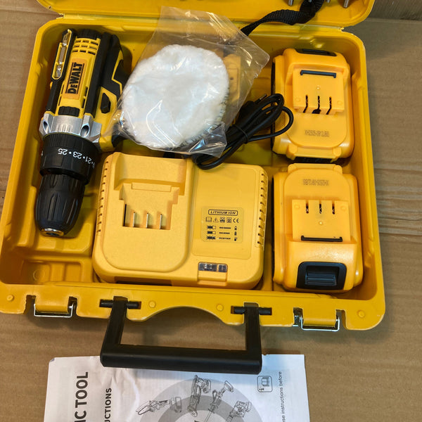 DeWALT 48V Cordless Drill Machine Set with Polishing Foam