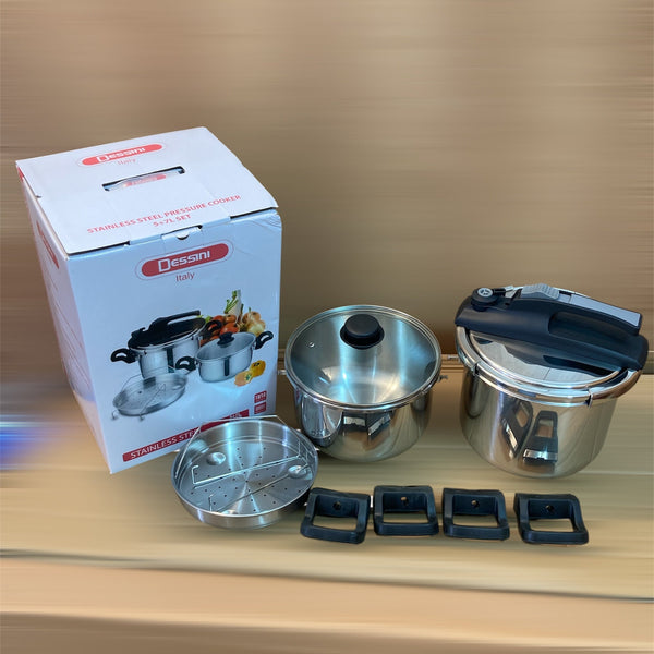 Italy Lot Imported Dessini 3-in-1 Pressure Cooker 5L+7L