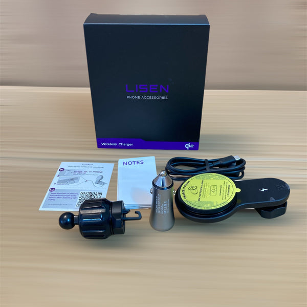 LISEN Wireless Magnetic Car Charger with Cooling Fan
