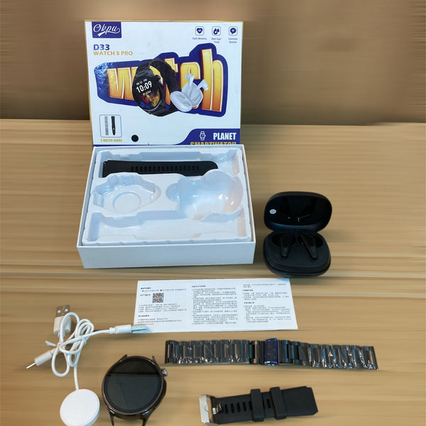 D33 Watch 5 Pro 2 in 1 With TWS Earbuds Smart Watch