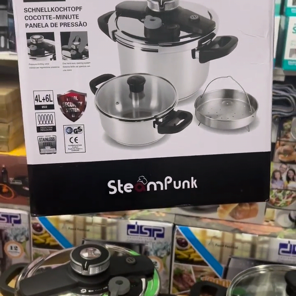 SteamPunk 3-in-1 Pressure Cooker 4L+6L+Steamer