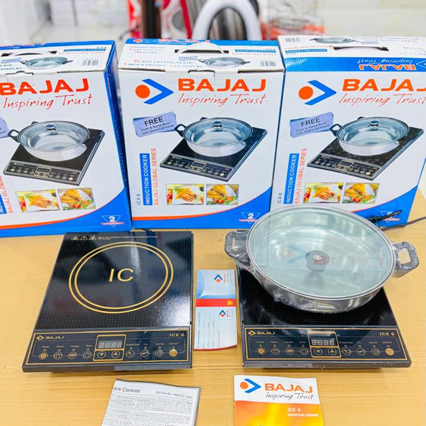 Bajaj ICX 6, 1600 Watts Induction Cooktop with Pan sensor, Black