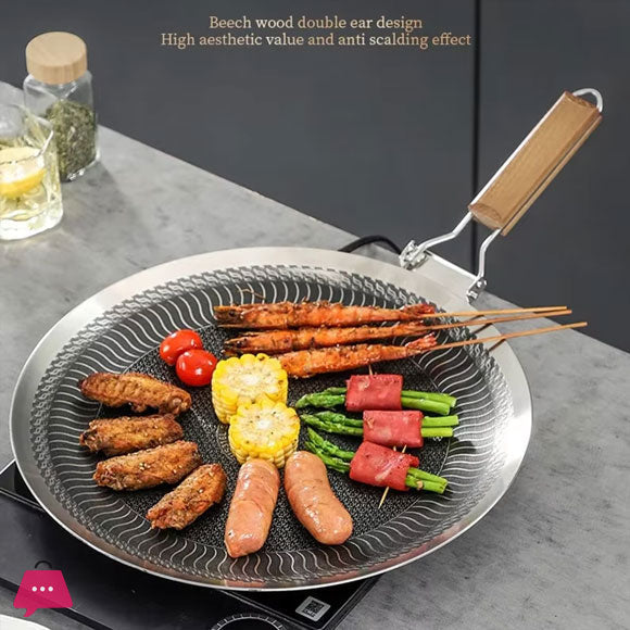 Lot Imported Double Laser Coated HoneyComb Tawa Single Handle