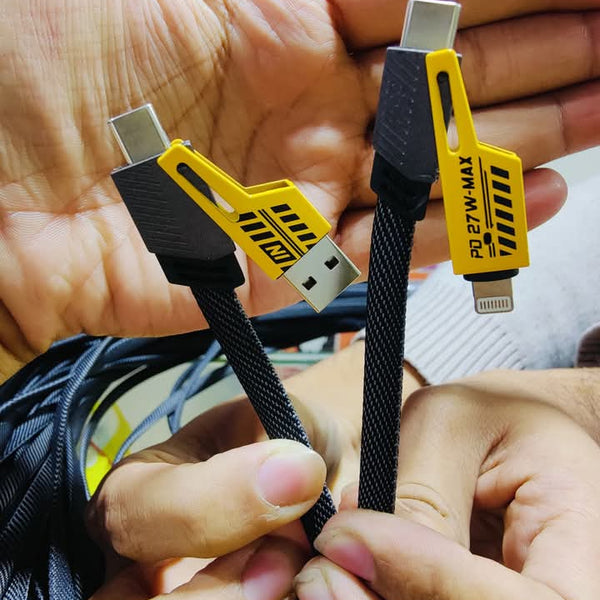 4-in-1 Fast Charging Data Cable (Pack Of 2)
