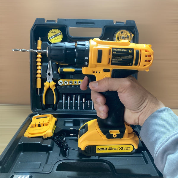 DEWALT 48V Rechargeable Drill Machine with Tool Kit