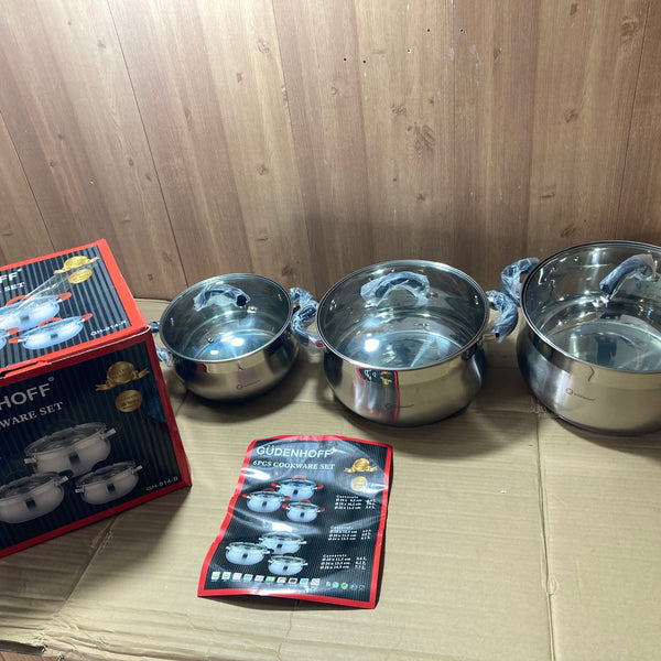 GUDENHOFF 6PCs Stainless Steel Cookware Set