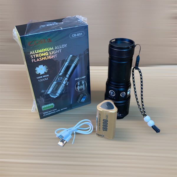 COBA Compact In Size Rechargeable Led Flashlight CB-B51