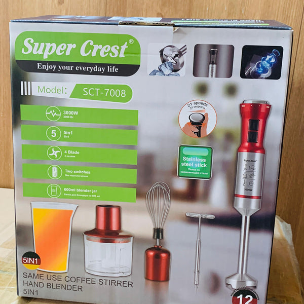 Germany Lot Imported Super Crest 5-in-1 Hand Blender Set SCT-7008