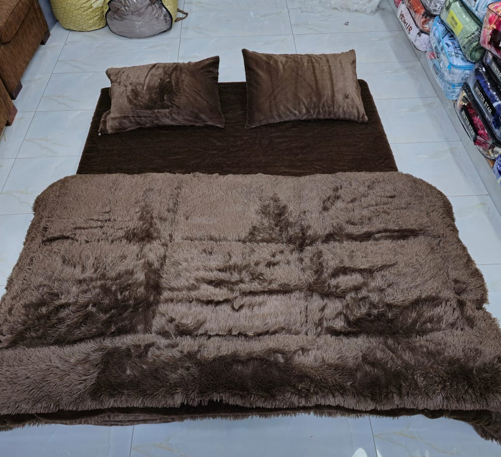 Imported King Size 4PCs Blanket - BedSheet Set