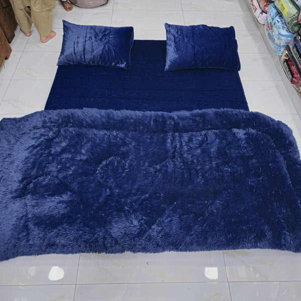 Imported King Size 4PCs Blanket - BedSheet Set