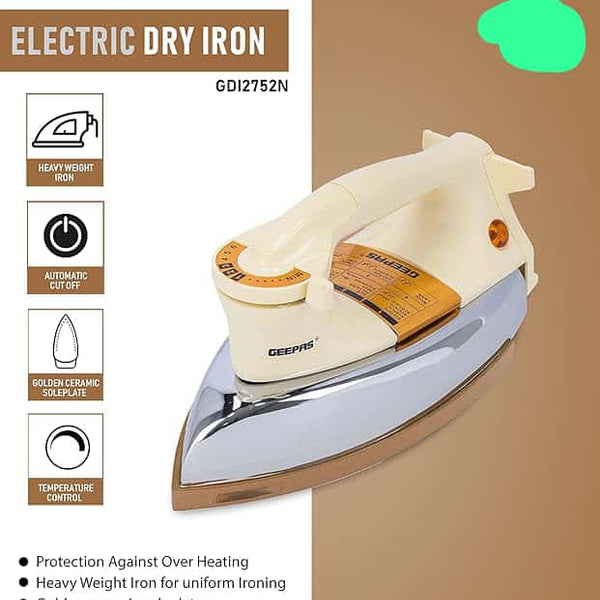 Geepas 1000W Heavy Dry Iron 2 Years Warranty