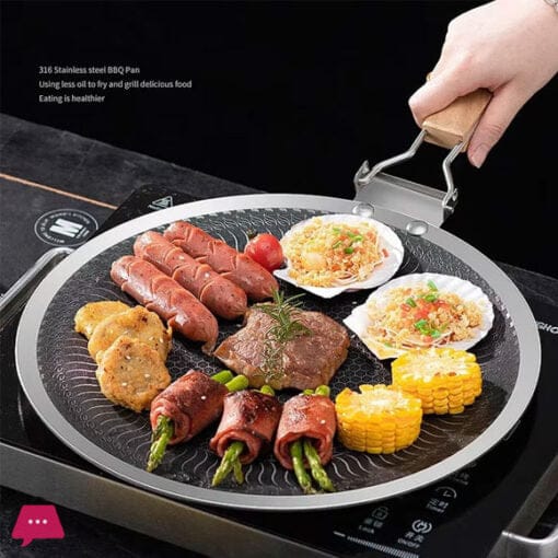 Lot Imported Double Laser Coated HoneyComb Tawa Single Handle