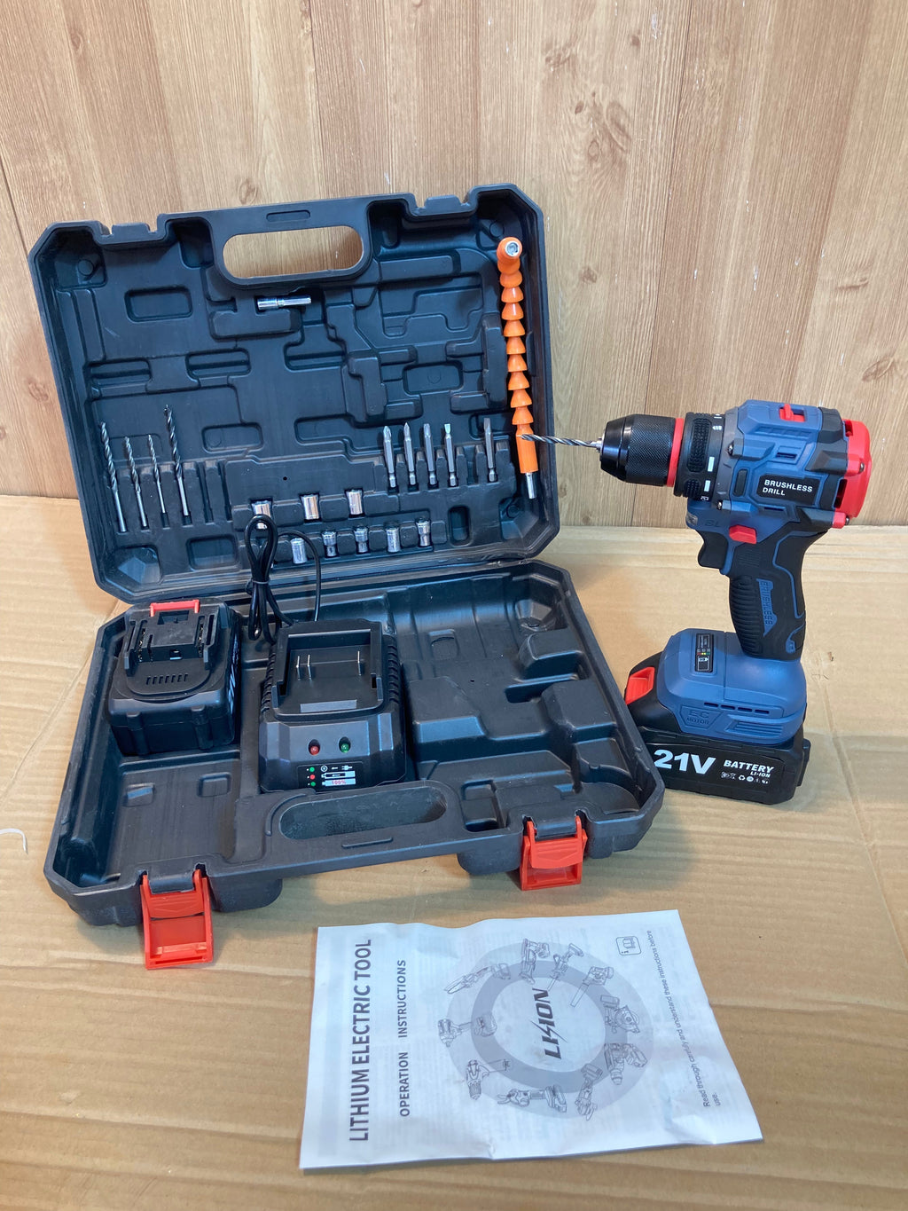 Lot Imported Heavy Duty Brushless Drill Machine with 21V Double Batteries