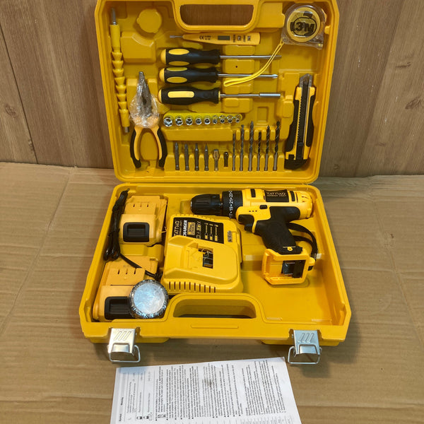 Tatnad Germany Craft Cordless Drill Machine with 36V Rechargeable Double Batteries