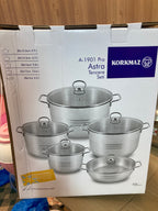 Korkmaz Turkey Stainless Steel 10PCs Cookware Set ASTRA A-1901