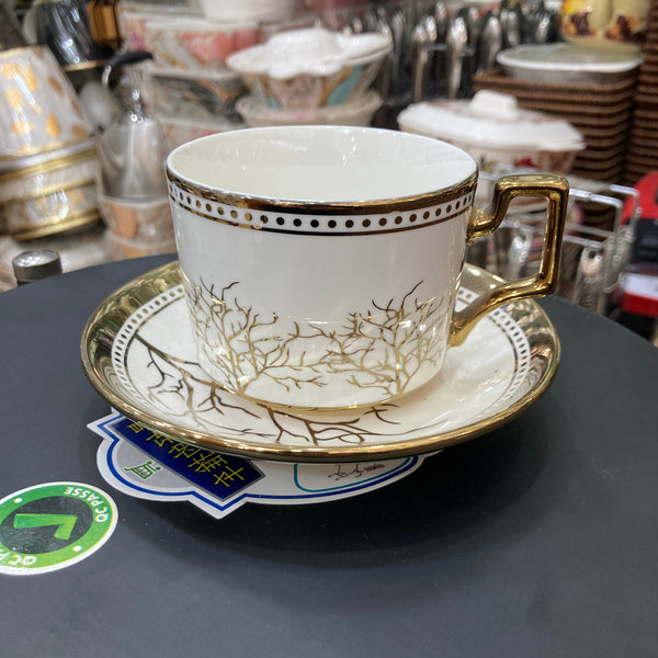 GGK Premium Quality Bone China Classic Collection 6pcs Tea Cup & Saucer Set