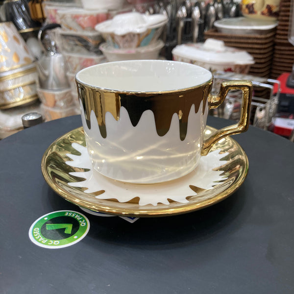 GGK Premium Quality Bone China Classic Collection 6pcs Tea Cup & Saucer Set