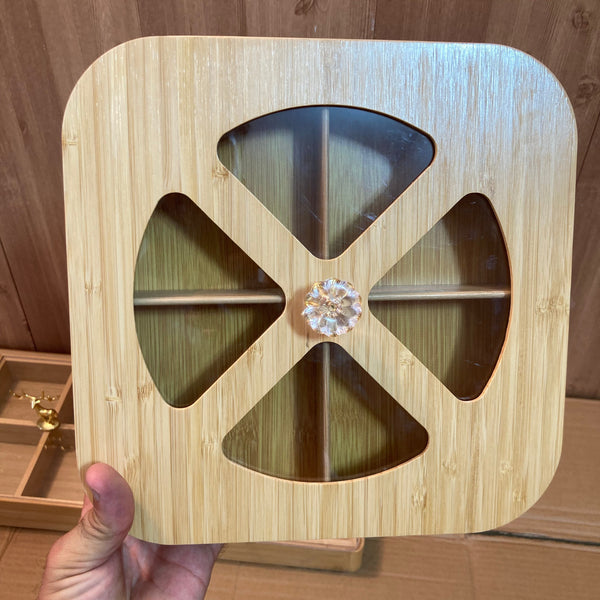 Bamboo Wood Multi Storage Dry Fruit Serving Tray