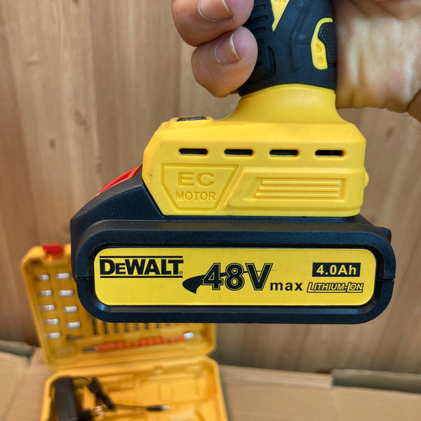 DeWALT Brushless Drill Machine Set with Double Rechargeable 48V Batteries