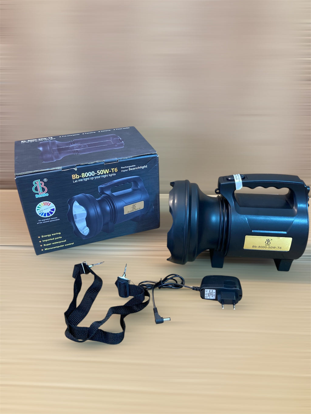 Bb-8000-50W-T6 Rechargeable Searchlight - Camping Light