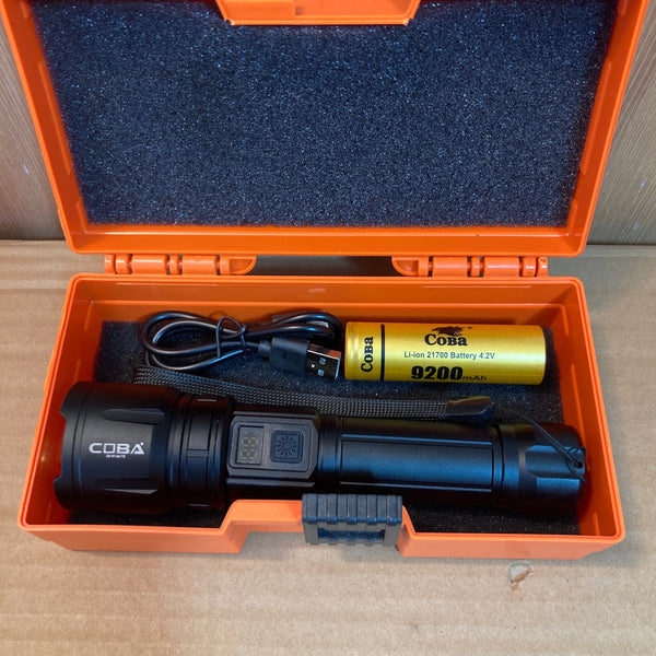 COBA USB Charging Compact LED Flashlight - Handheld Torch CB-M168-TG