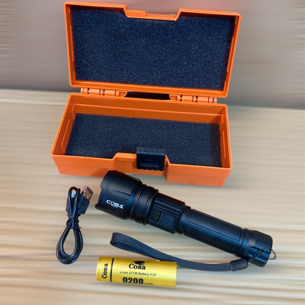 COBA USB Charging Compact LED Flashlight - Handheld Torch CB-M168-TG