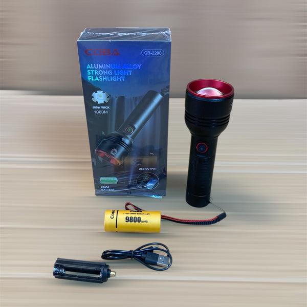 COBA Rechargeable Led Flashlight/Torch CB-2208