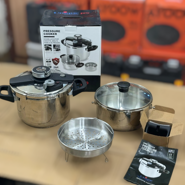 Lot Imported Unique Pro 4+6L Stainless Steel Pressure Cooker With Steamer