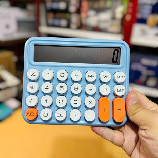 Portable Mechanical Calculator 12-Digit Large LCD Display