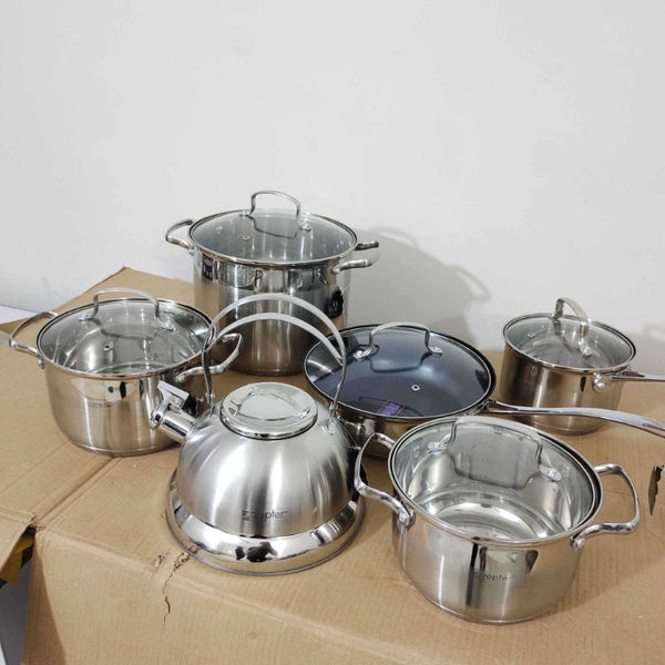 Lot Imported Zepter 12PCs Stainless Steel Cookware Set With 5 Play Bottom