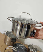 Lot Imported Zepter 12PCs Stainless Steel Cookware Set With 5 Play Bottom
