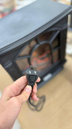 NBC007BK Electric Fireplace Room Heater – Modern Black LED Flame Heater with Adjustable Thermostat & Safety Protection