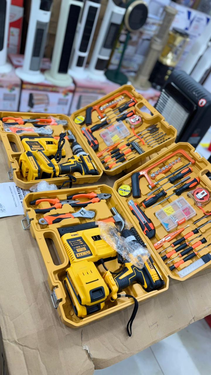 .DEWALT 48V Power Drill Kit | 56 Accessories + 2 Rechargeable Lithium Batteries