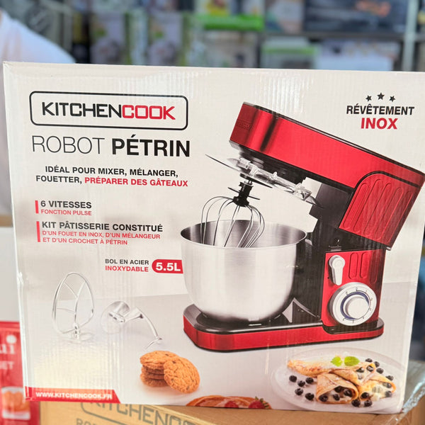 KitchenCook 1300W Stand Mixer - Dough Mixer 5.5L